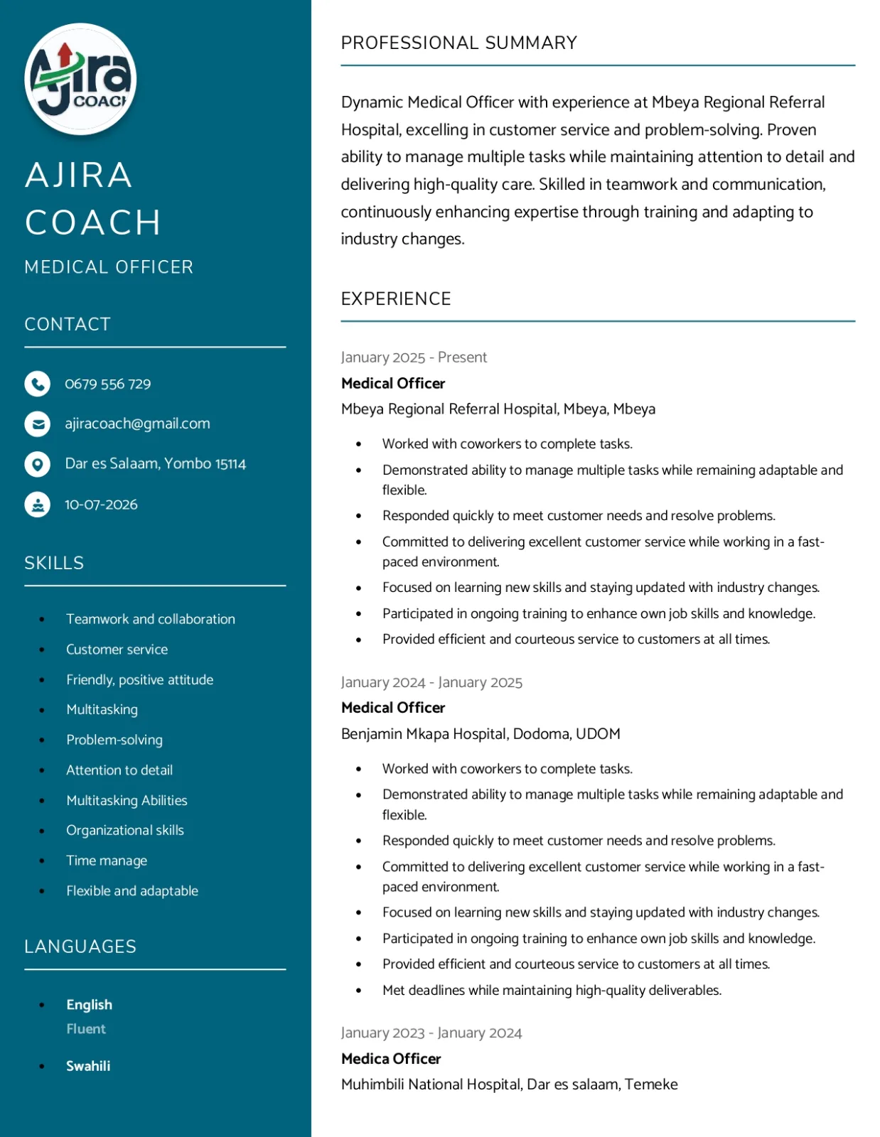 CLEAN RESUME TEMPELATE WORD AND PDF
